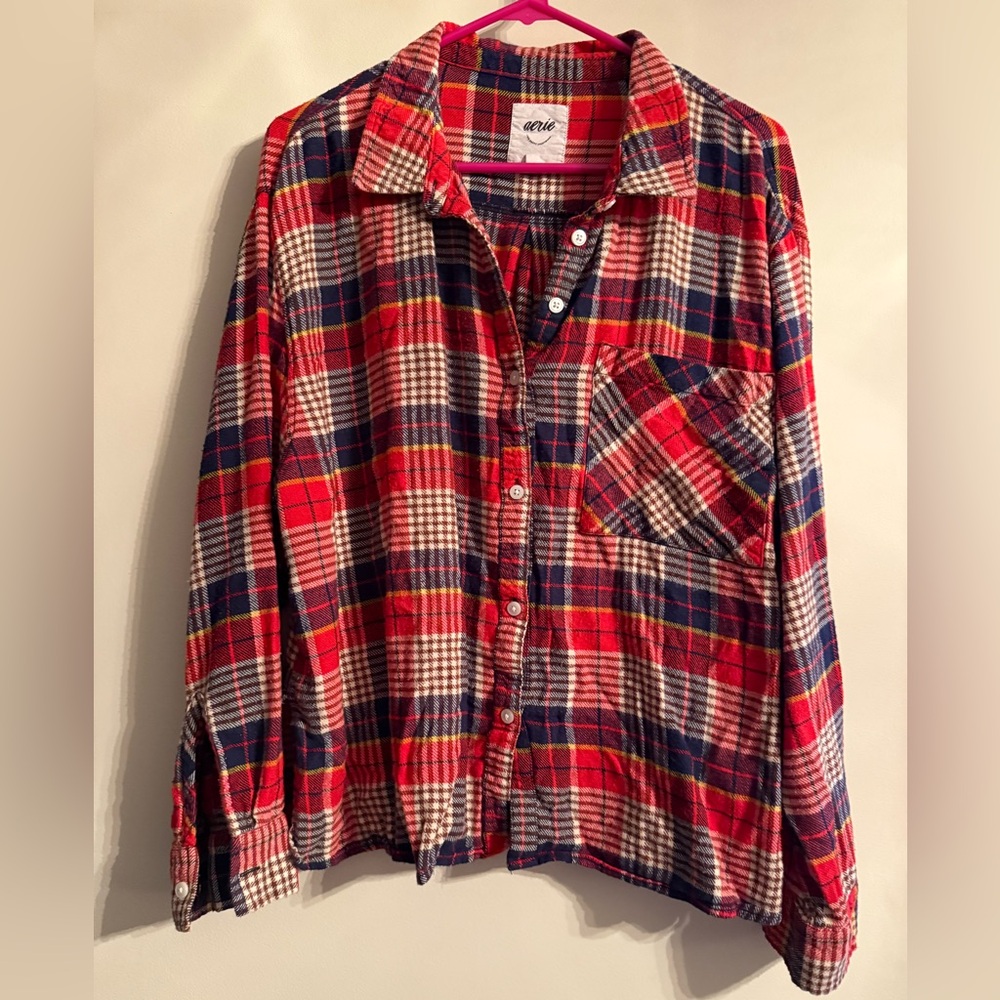 Aerie Vibrant Plaid Shirt